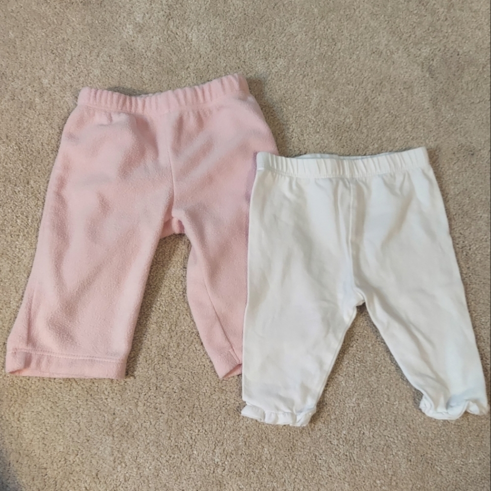 Fleece Pants & White Leggings Bundle